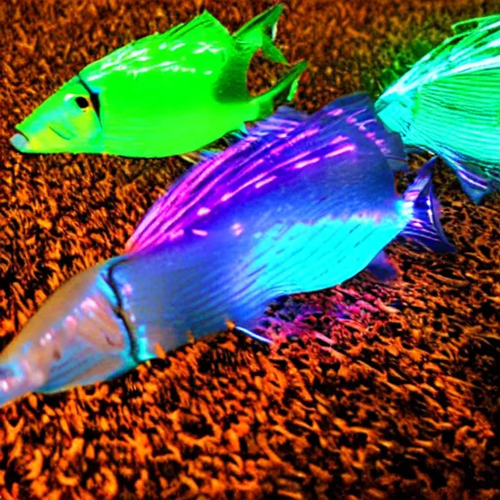 laser fishes. glow-fin. fire ferns.