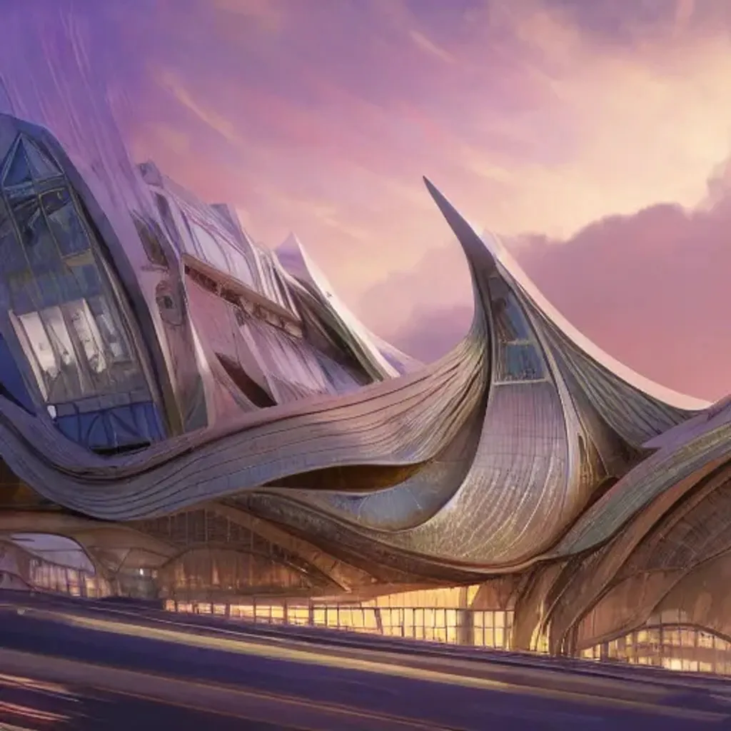 Prompt: exterior shot of utopian architecture building with cinematic lighting by zaha hadid and renzo piano, darek zabrocki and greg ruthkowski, alphonse mucha, simon stalenhag, cinematic, beautiful, holy place, paradise, scifi, futurism, atmospheric, sunset, award winning, concept art, artstation, trending on artstation