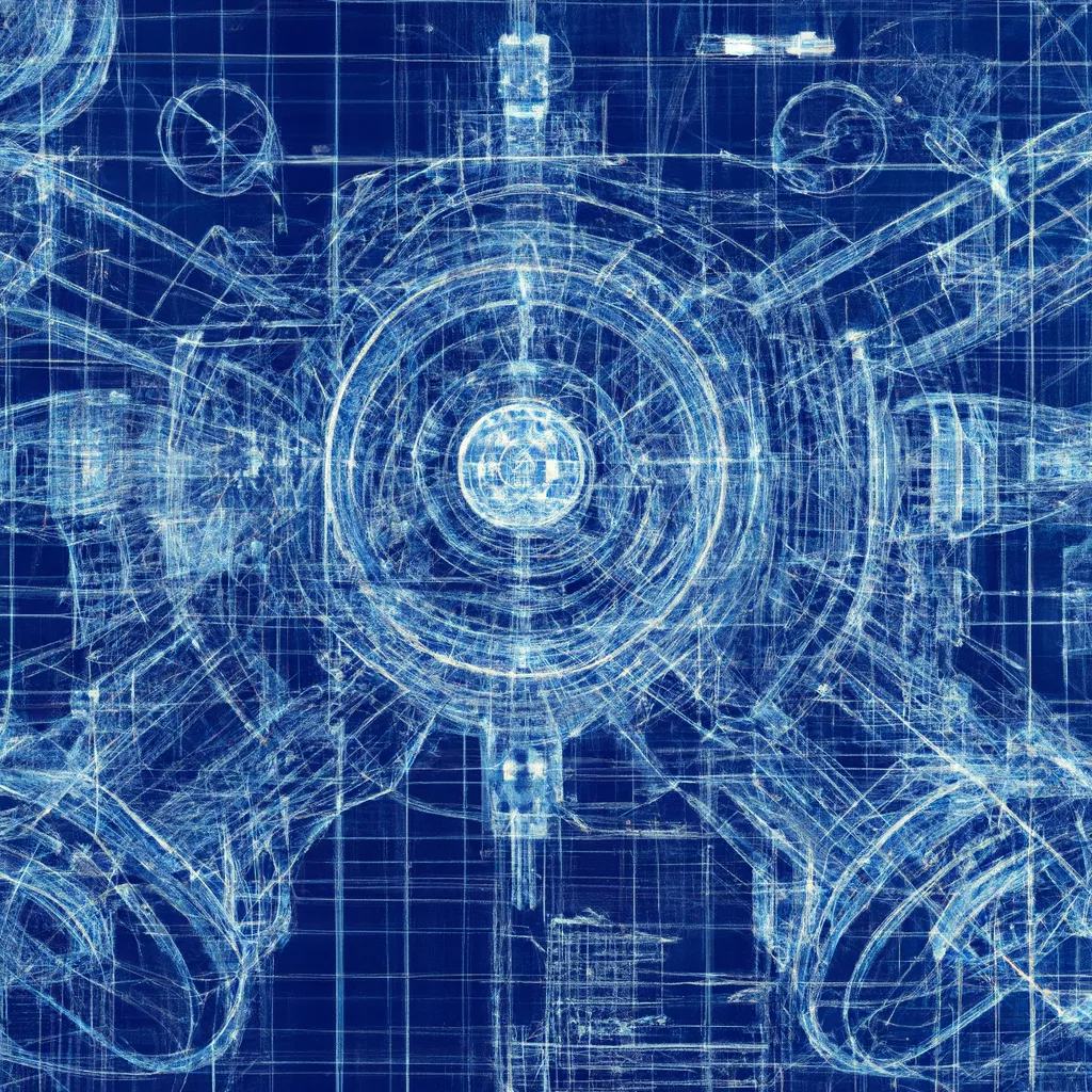 ultra detailed blueprint of time travel machine