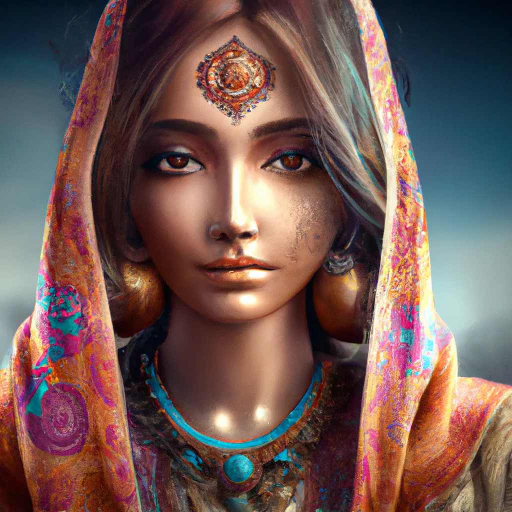 Prompt: Portrait of a beautiful Indian girl painterly , diffuse lighting, fantasy, intricate, elegant, highly detailed, lifelike, photorealistic, digital painting, artstation, illustration, concept art, smooth, sharp focus, art by artgerm, Lurid and naoto hattori, Use soft color palette. super realistic, super detail, luscious, elegant, gorgeous, Unreal Engine, octane render, 8K, VRAY super realistic 3D, closeup