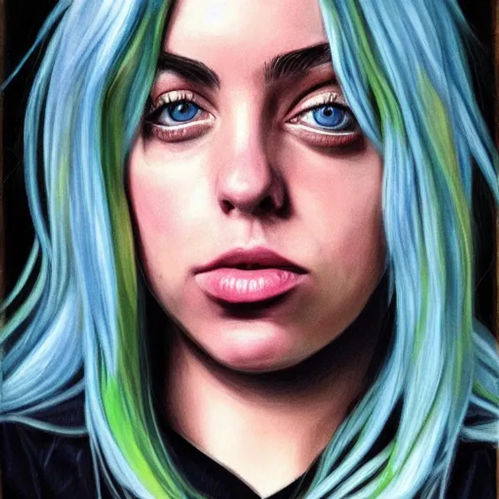 Prompt: Billie Eilish big breast , realistic , portrait