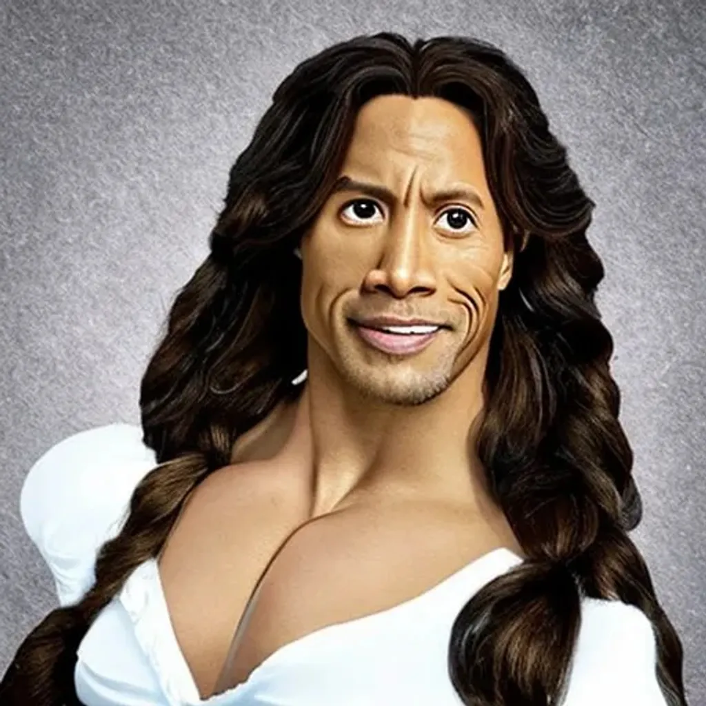 Prompt: dwayne johnson as a disney princess