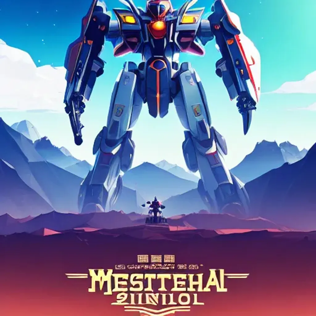 Prompt: Western-style mecha poster by studio ghibli in low poly, highly detailed, intricate, fantasy, sharp focus, elegant, matte, illustration, art nouveau, Unreal Engine 5, Centered, Full shot, 