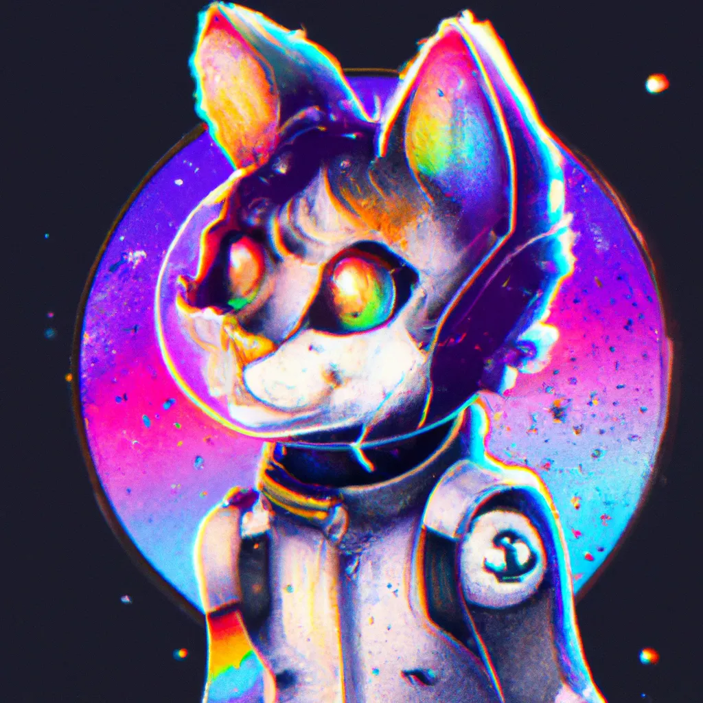 Cat fursona space explorer anthro, furry digital art