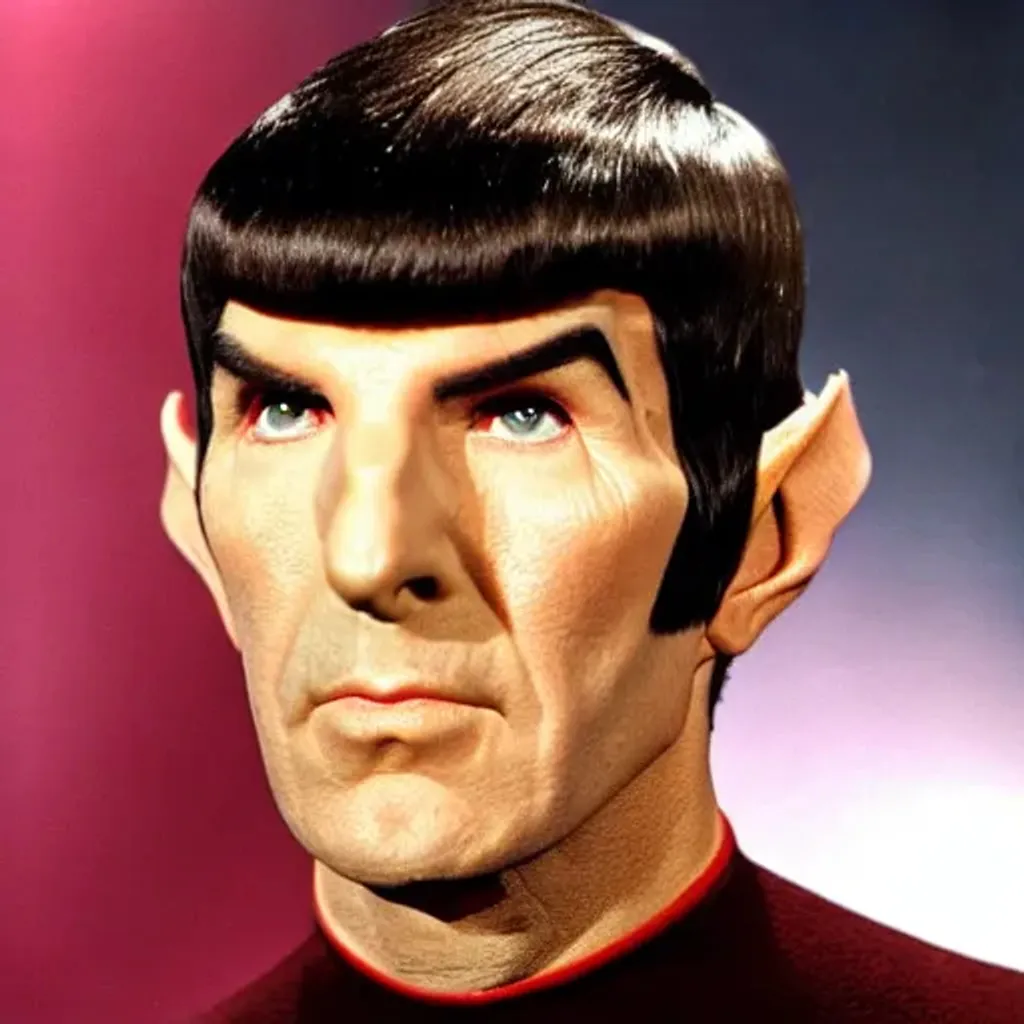 Prompt: First, gather reference images of Captain Spock. You can find these by searching the internet or looking through images from the Star Trek television show or movies. Look for images that capture the character's facial features, hairstyle, and iconic Starfleet uniform.
Next, choose a software or platform to use for creating the AI-generated art. There are several options available, including GANbreeder, DALL-E, and Deep Dream. Each platform has its own unique features and capabilities, so consider which one will best suit your needs.
Begin by inputting your reference images into the chosen software or platform. You may need to experiment with different settings and parameters to achieve the desired result.
Once you have inputted your reference images, the software or platform will use machine learning algorithms to generate original art based on your input. You may need to refine and tweak the generated art to get the desired result.
Finally, once you are satisfied with the generated art, you can save it and use it however you wish, such as printing it out or sharing it online.