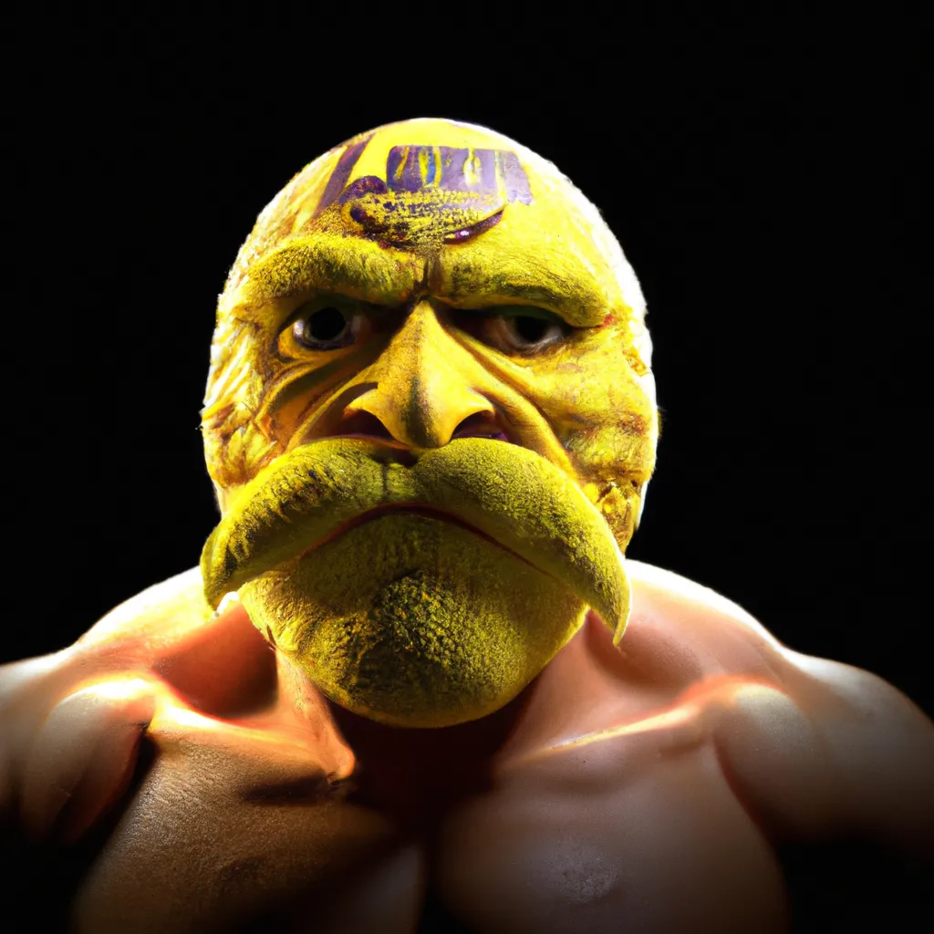 Prompt: Hulk Hogan as a lemon, Cinematic, Photography, F/2.8, 80mm, High Contrast, Cinecolor, 16k, Cinematic Lighting, Volumetric Lighting, insanely detailed and intricate, hypermaximalist, ornate, hyper realistic, super detailed