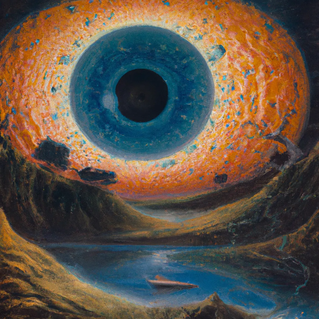 Giant Eye Over The Planet, Cosmic Horror, Painting B 