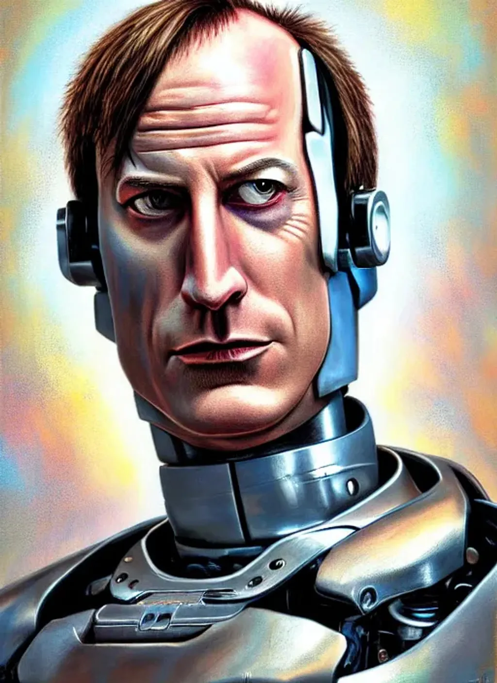 Prompt: Bob Odenkirk Cyborg, by Dave Dorman
