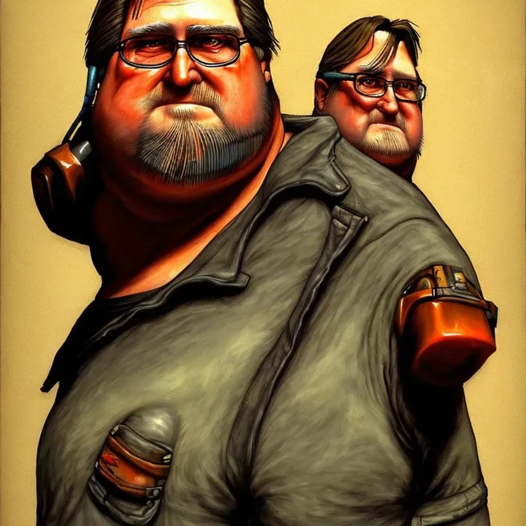 Gabe Newell, from Valve . realistic, detailed ,by A