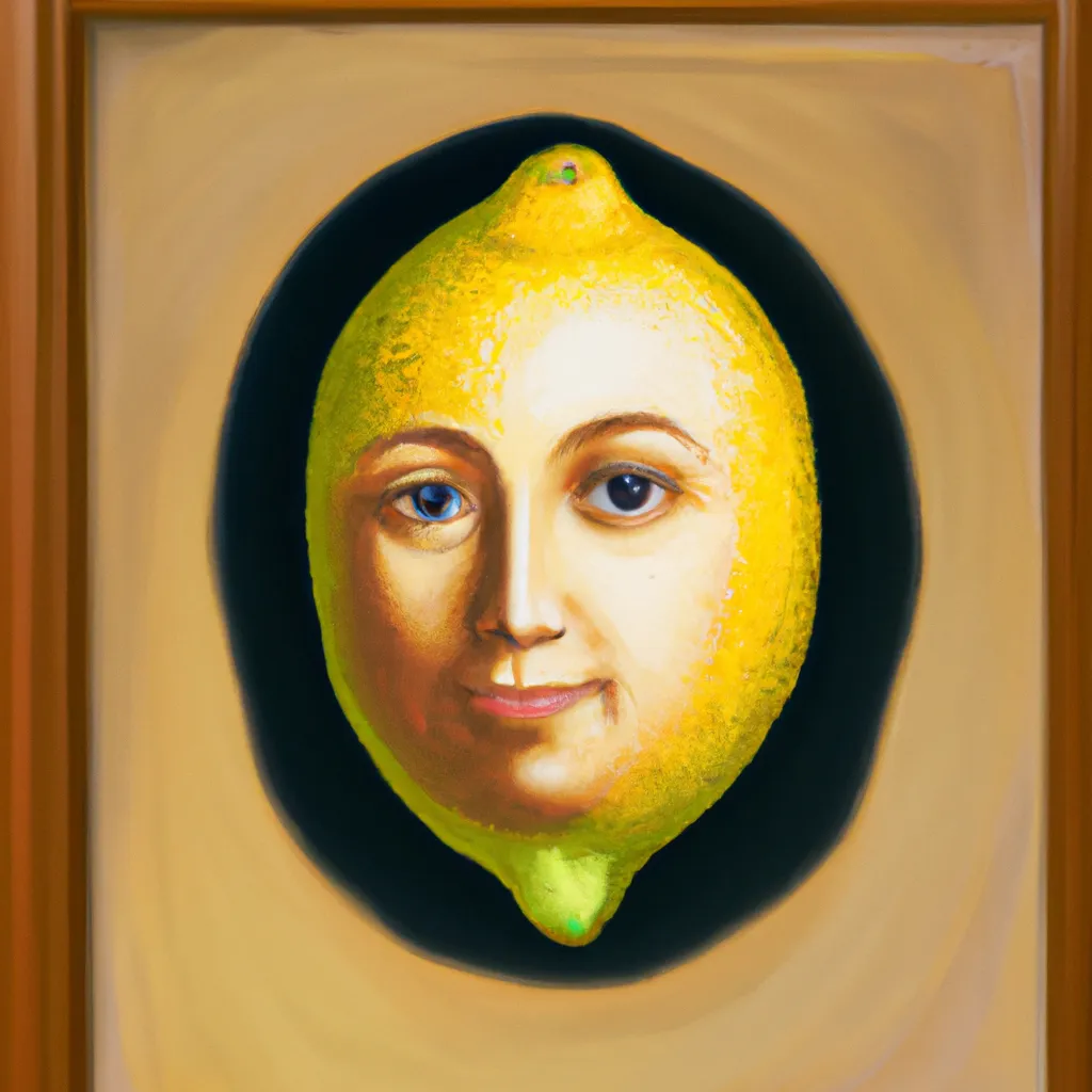 Prompt: the painting mona lisa where lisa is a lemon, realistic, replica, detailed