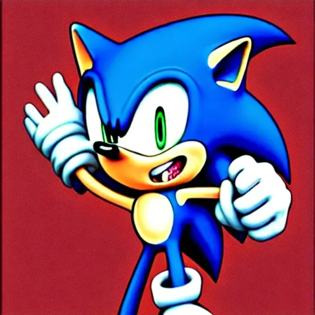 Prompt: Sonic in the style of sonic the comics, HD QUALITY, 4k 