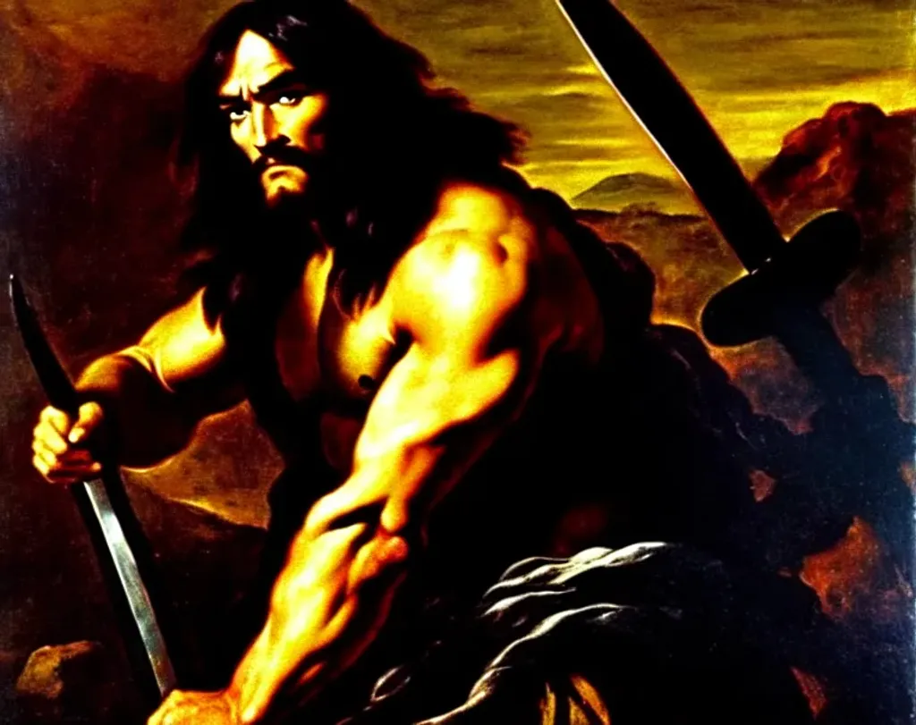 Prompt: Conan the Barbarian painted by  Jusepe de Ribera