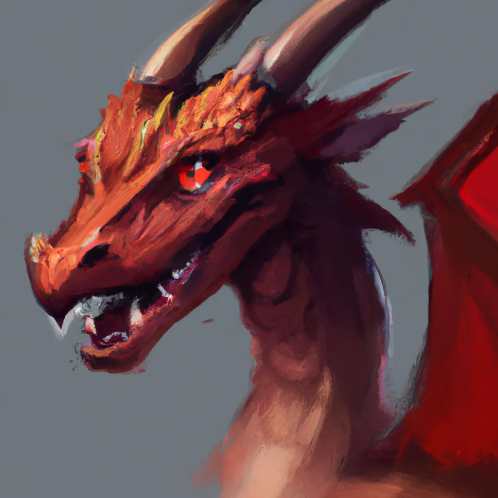 Prompt: a red dragon trending on artstation