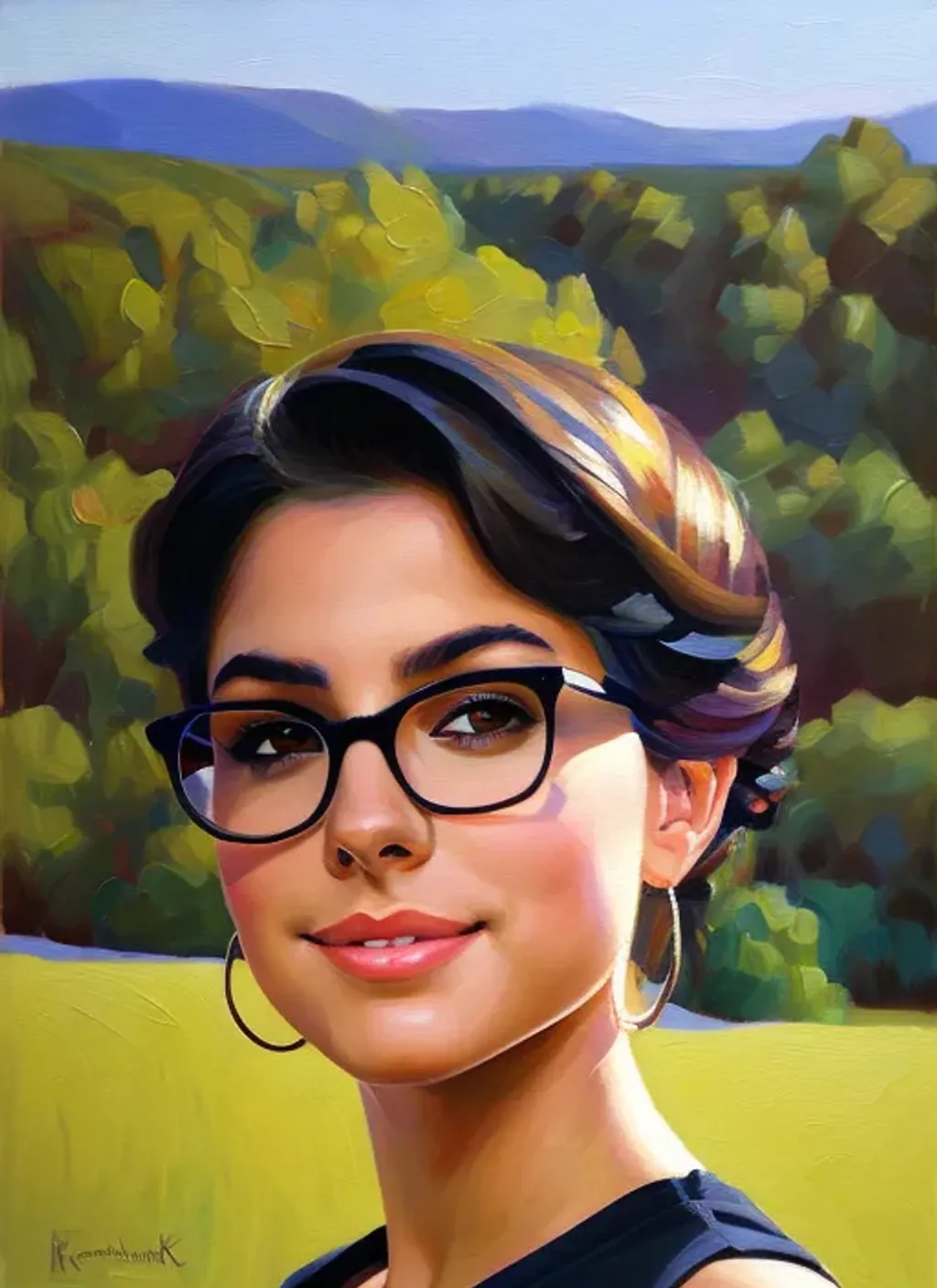 Facial Portrait Of A Cute Nerdy Teenage Girl Hispan Openart 