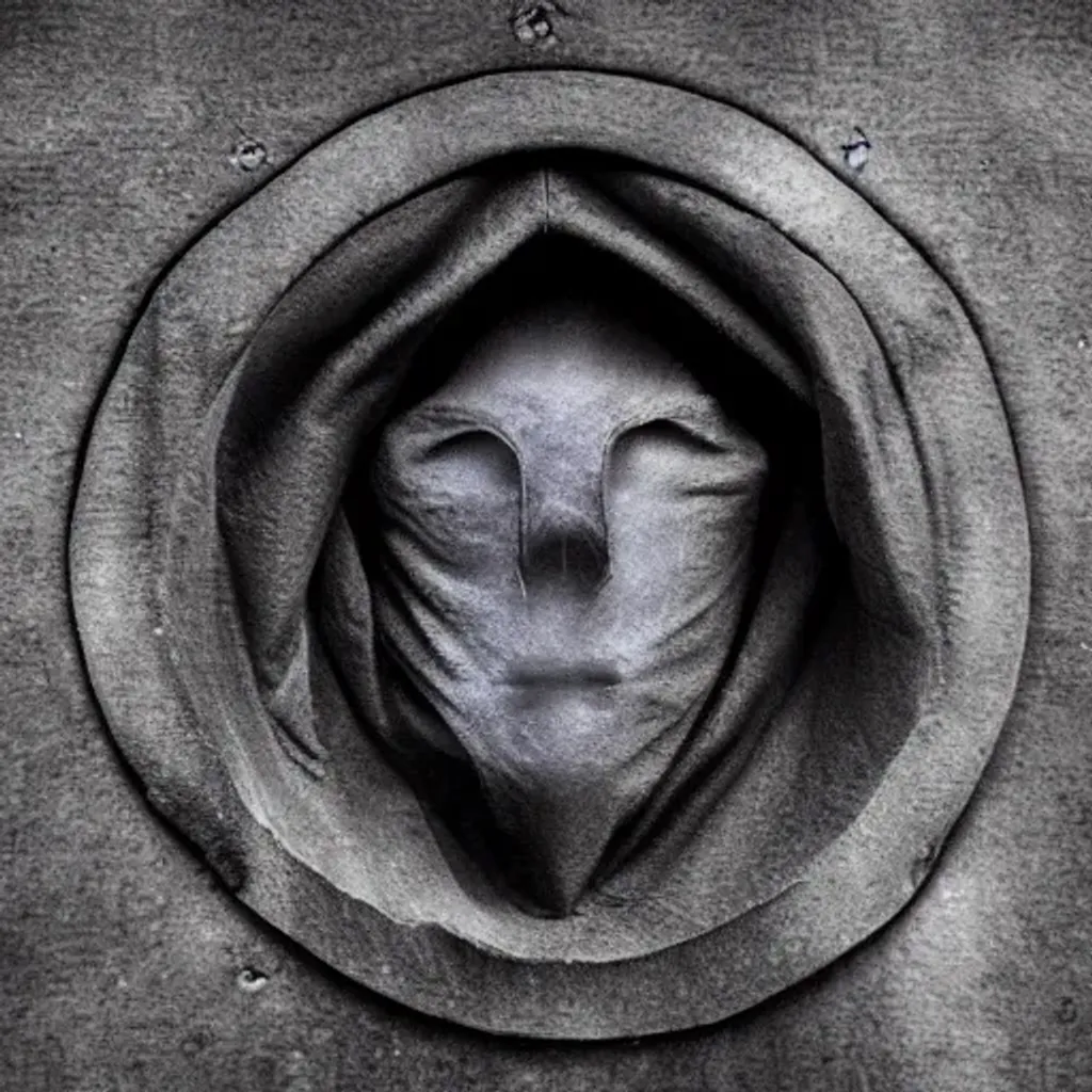 Prompt: Hooded face with a portal in face