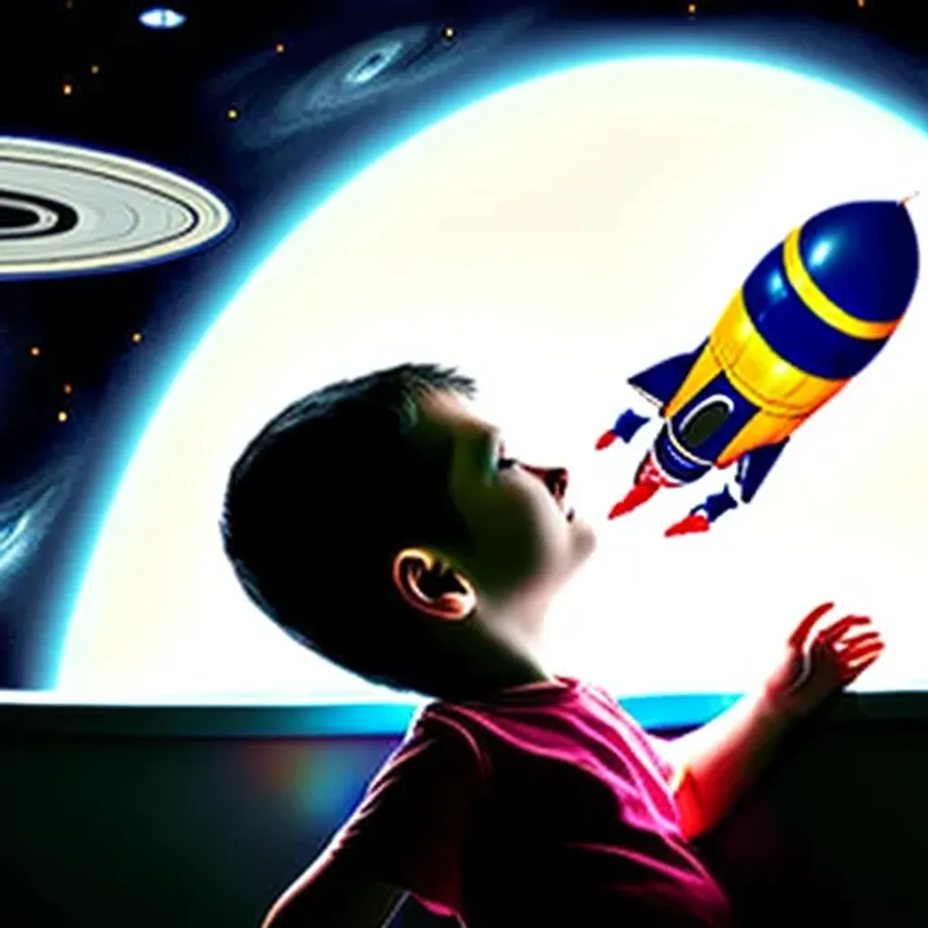 Poor Boy Looking Up At Space Ship OpenArt