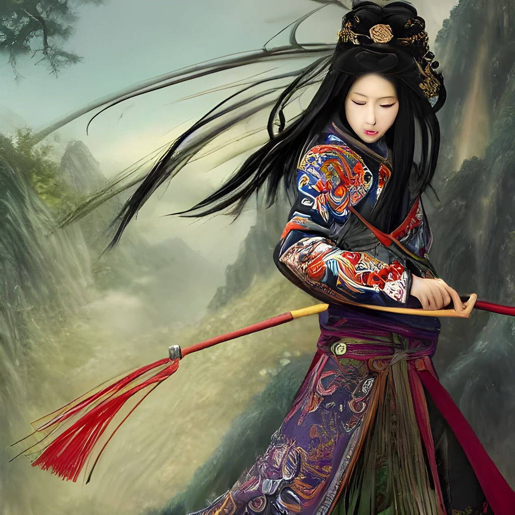 An epic fantasy wuxia illustration portrait of a bea... | OpenArt