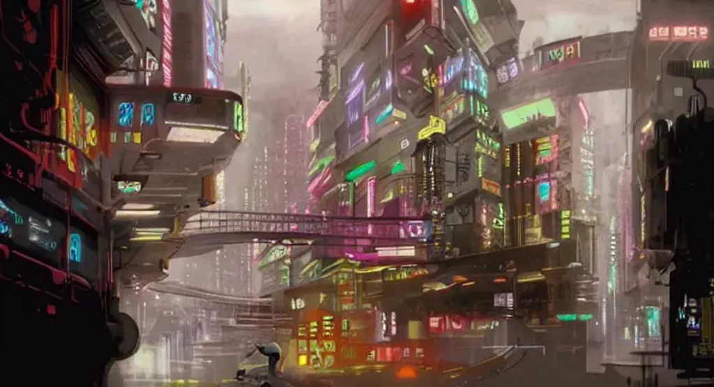 Prompt: retro cyberpunk Unreal Engine 1 concept art