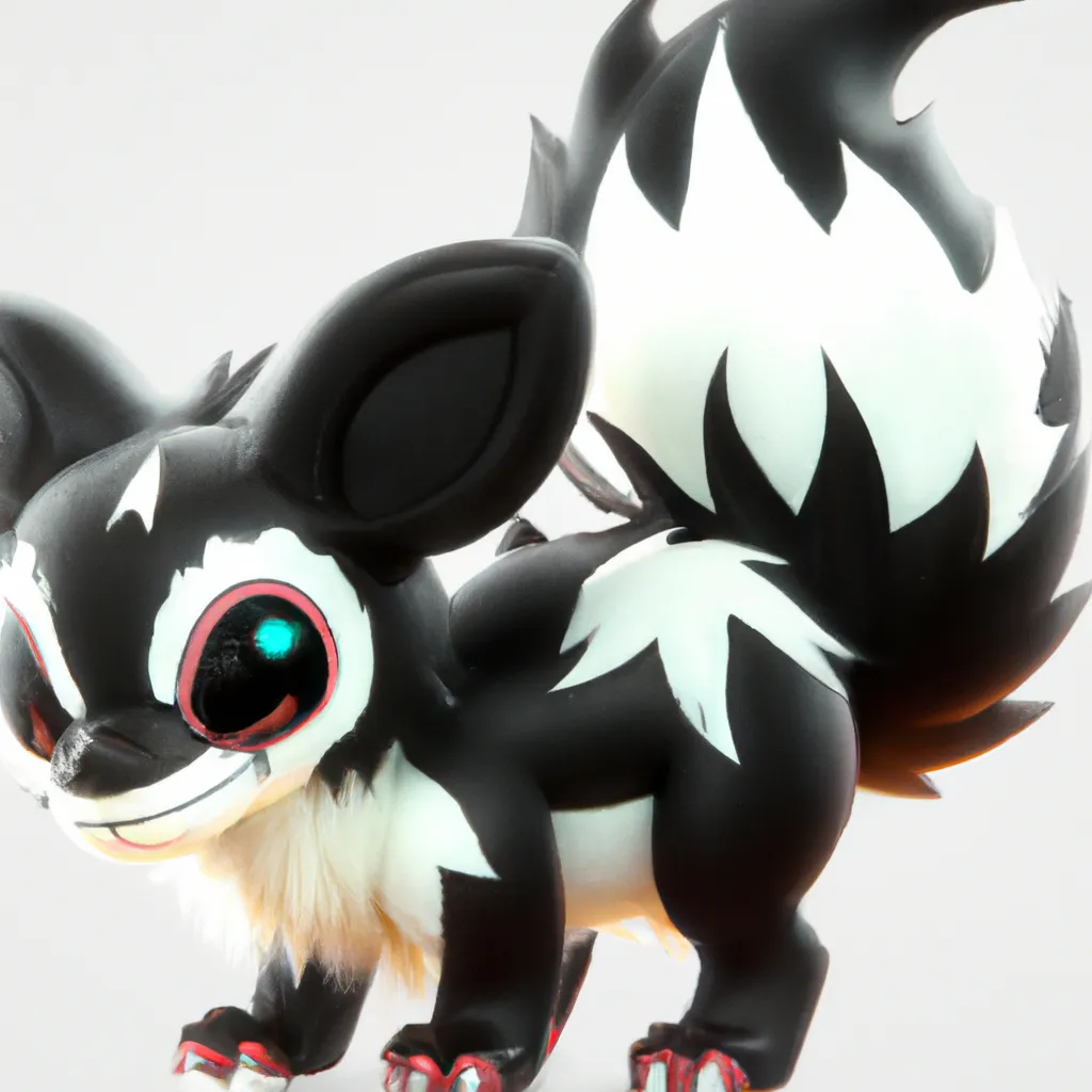 Prompt: skunk pokemon, spotted skunk, fire and ghost type pokemon, cute, cute ghost, mascot, starter, like eevee, like flareon, ken sugimori style, pokemon design, pokemon concept, fakemon, new pokemon, trending online, perfect composition, beautiful detailed intricate insanely detailed octane render trending on artstation, 8 k artistic photography, photorealistic concept art, soft natural volumetric cinematic perfect light, chiaroscuro, award - winning photograph, masterpiece, oil on canvas, raphael, caravaggio, greg rutkowski, beeple, beksinski, giger