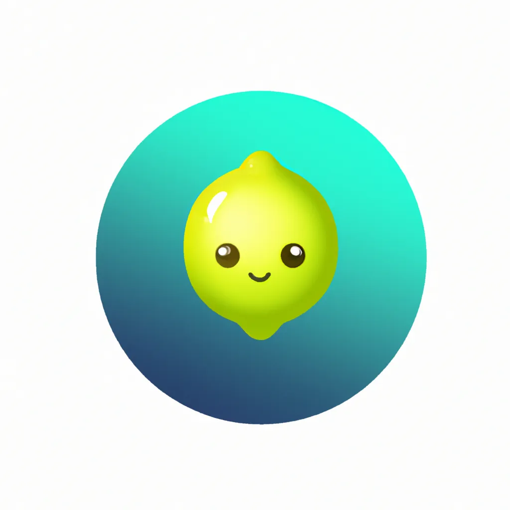 Prompt: Lemon with a cute face in the style of an iPhone iOS app icon, vector, shaded, modern IOS apple app