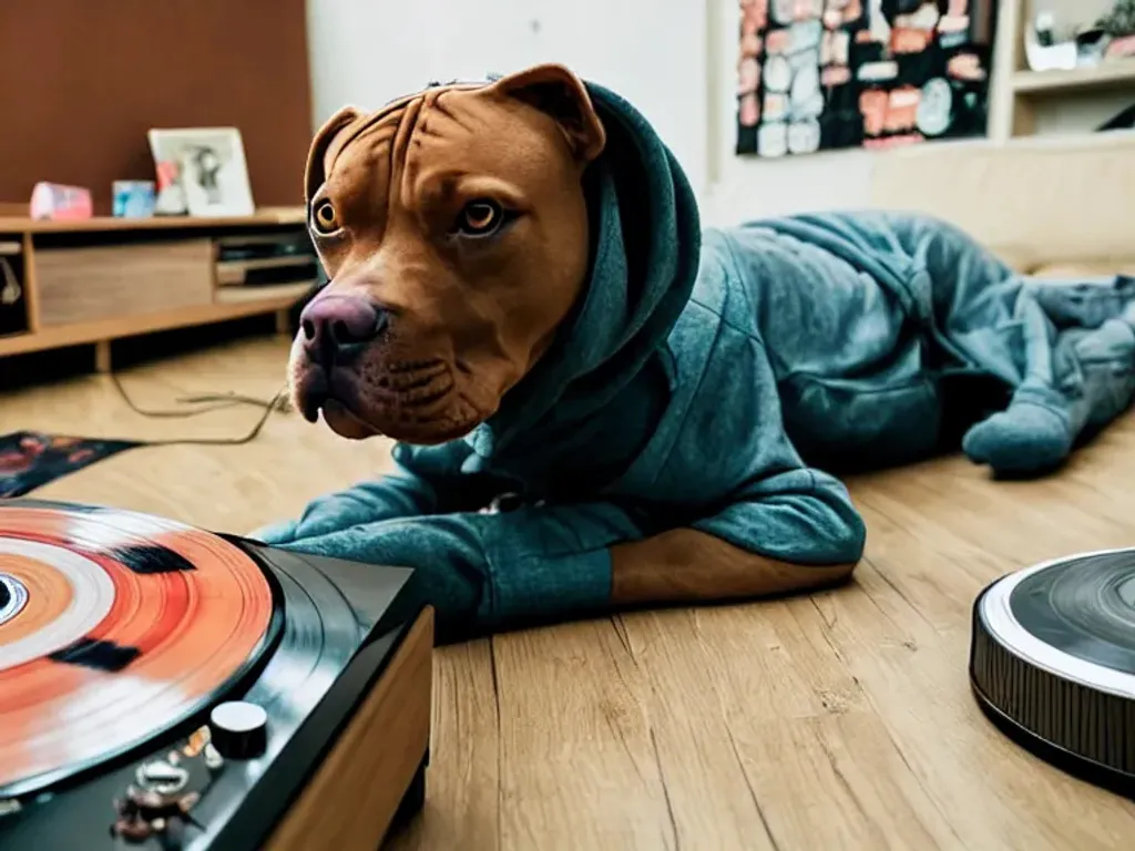 Pitbull wearing outlet hoodie