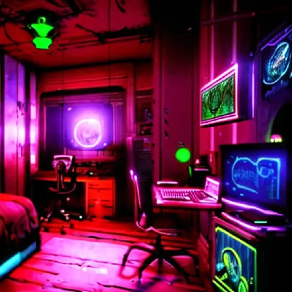 bioshock's rapture in neons in a fort frolic, bedroo... | OpenArt