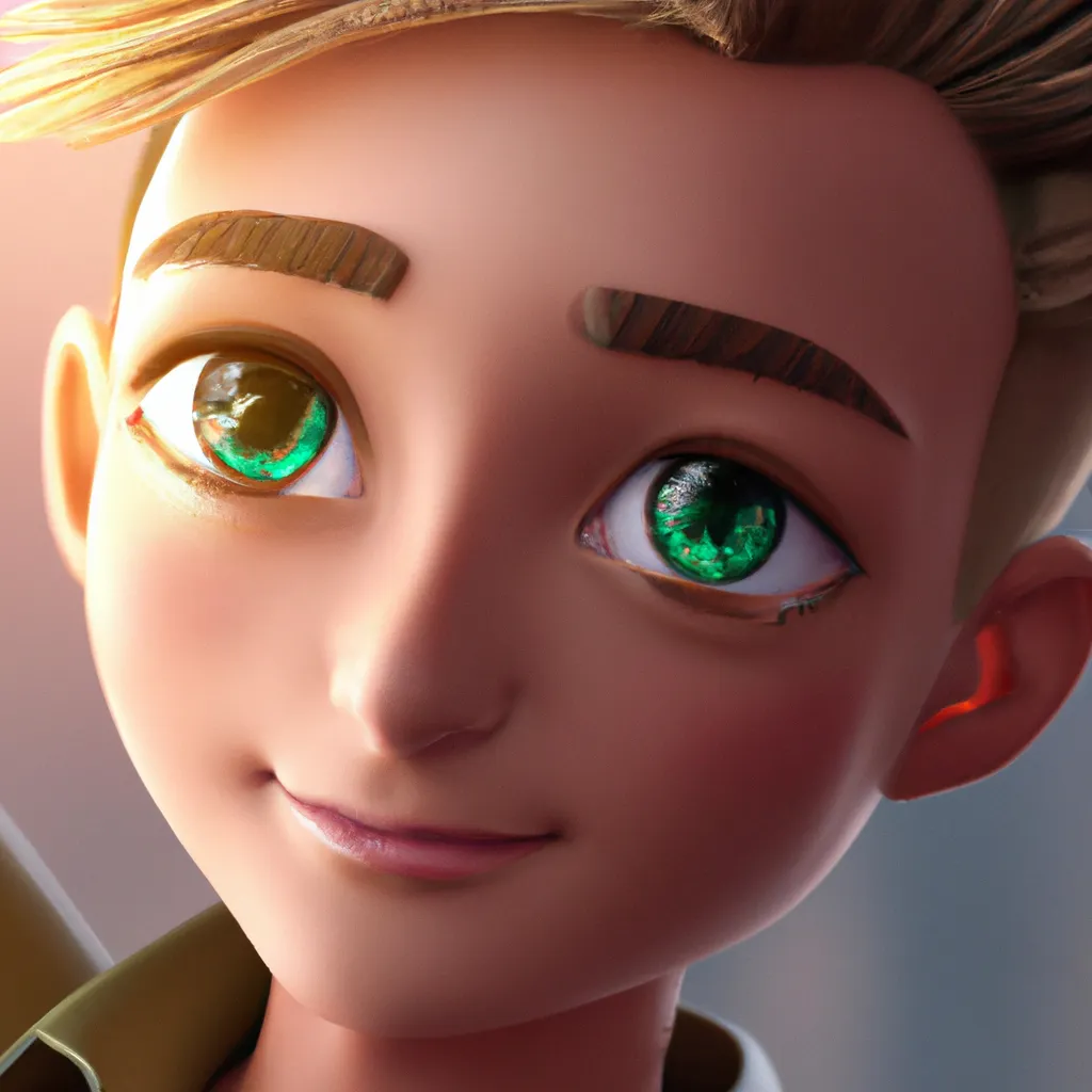 Prompt: 🙂 Beautiful Eboy with beautiful Eyes charater, Cartoon style  , light in Octane Render, High Resolution, Artstation 1 