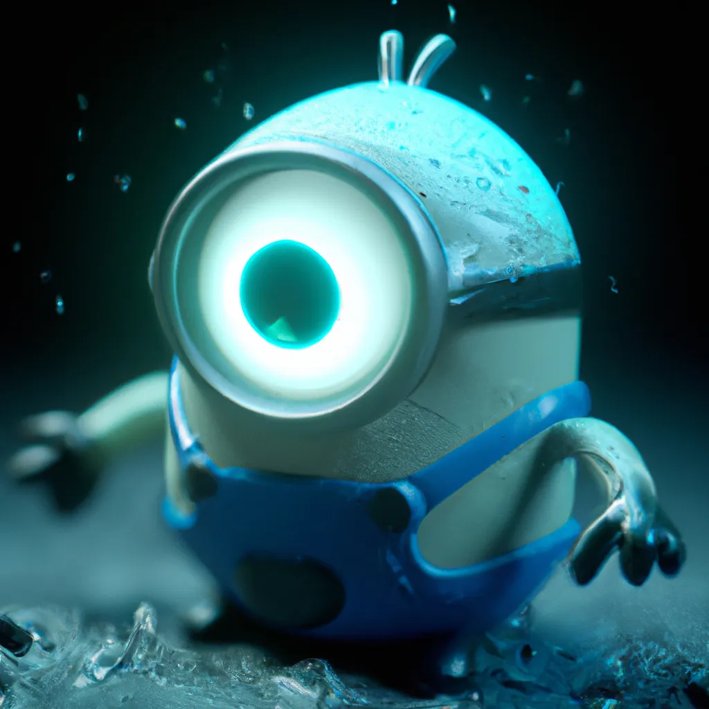 Prompt: Minion , bioluminescent, sharp focus, cinematic, extremely detailed, smooth, cute 4d rendered, trending in artstation