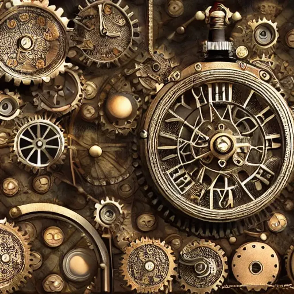 Prompt: 3d alpha of intricate steampunk designs, gears and cogs, 8k, ultra realistic, detailed textures, 3d textures