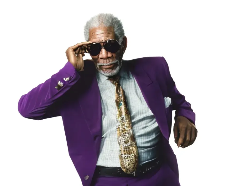 Prompt: Morgan Freeman, pimp, purple, rich, 4K, 8K, High Resolution