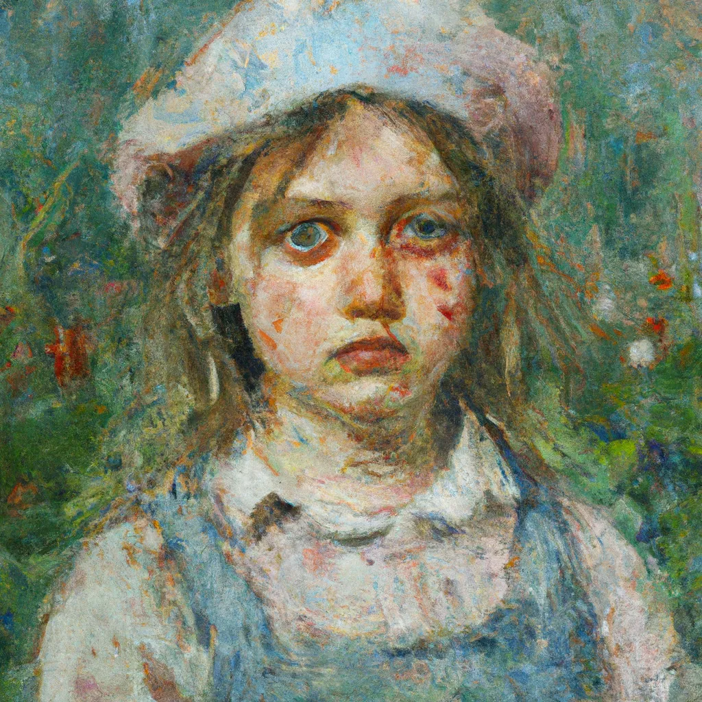 Prompt: Young Girl With Dirty Face, by Claude Monet