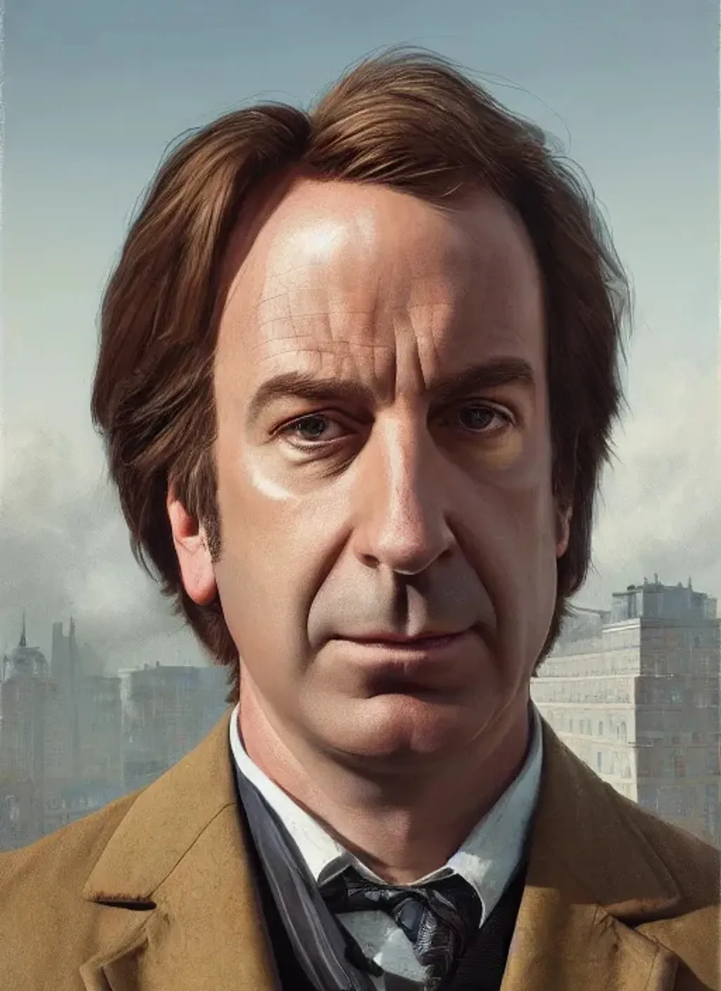 Prompt: Portrait of {Saul Goodman with {brown} hair and with cute face, {city}, perfect composition, hyperrealistic, super detailed, 8k, high quality, trending art, trending on artstation, sharp focus, studio photo, intricate details, highly detailed, by greg rutkowski