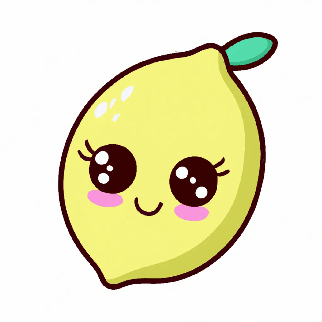 Prompt: lemon cartoon, cute eyes, kawai