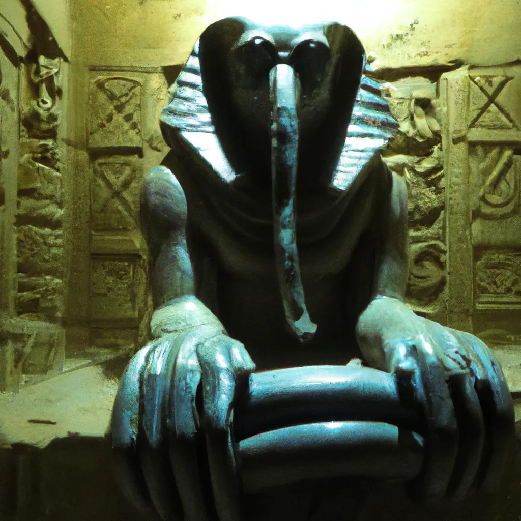 Prompt: giger cthulhu in an Egyptian tomb