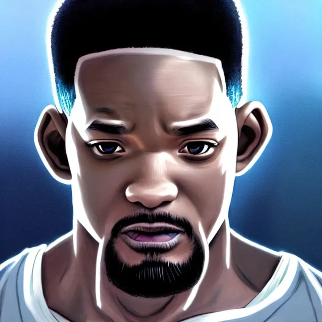 digital anime painting of a {bodybuilder Will Smith}... | OpenArt