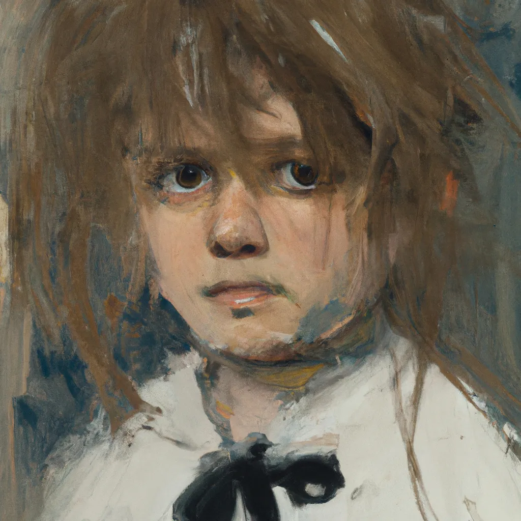 Prompt: Girl With Dirty Face and Messy Hair, London, 1880, by Édouard Manet