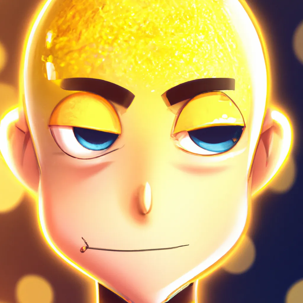 Prompt: Character concept art of a cute young male anthropomorphic Lemon, head and shoulder shots, cute, pretty face, key visual, realistic shaded perfect face, Disney style, trending on artstation, with yellow lightning bokeh background