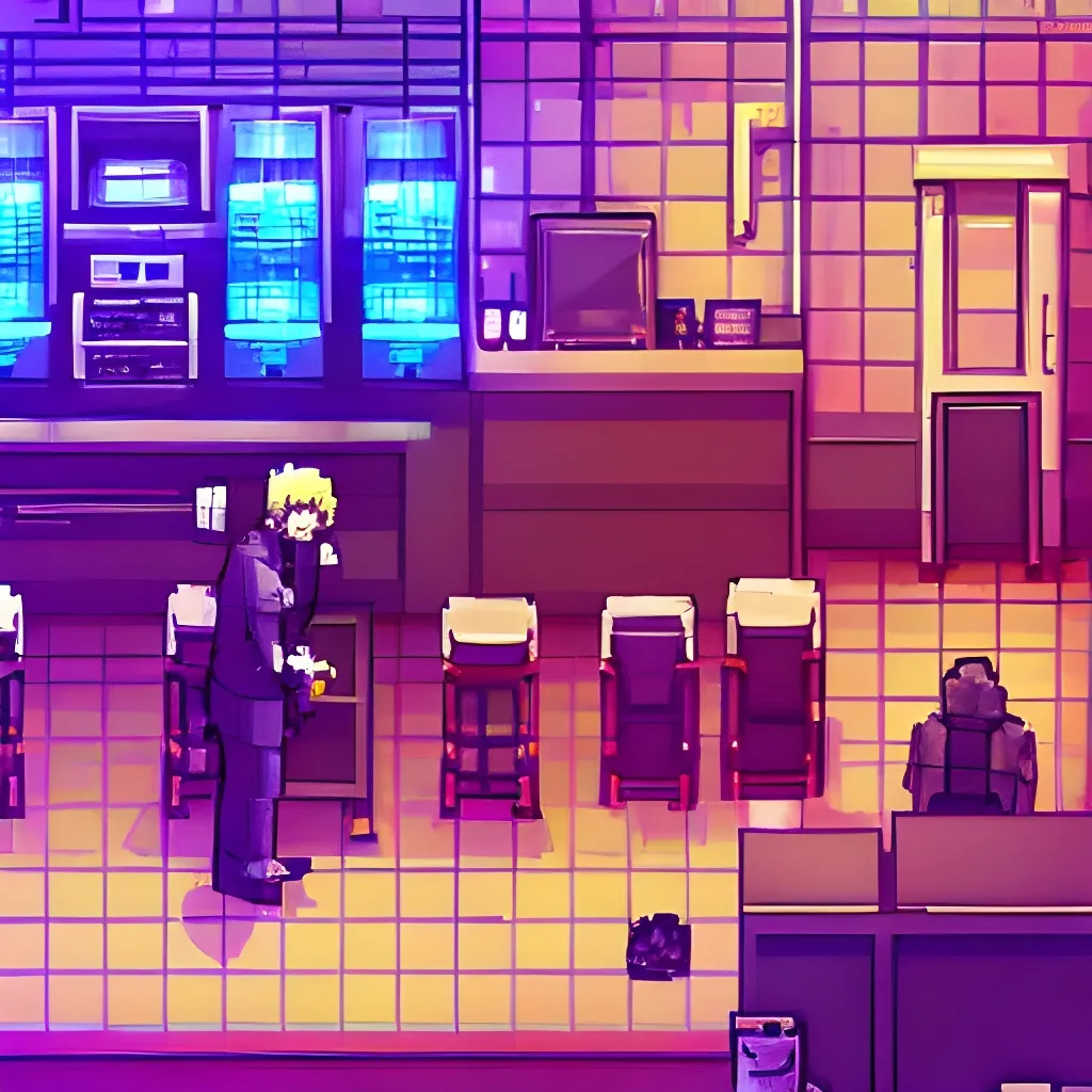 Prompt: va11 hall-a cyberpunk bartender, beautiful pixel art by albertov, 32 bit, anime art wallpaper, intricate details, dithered, volumetric lighting, sharp focus, trending on artstation, LucasArts