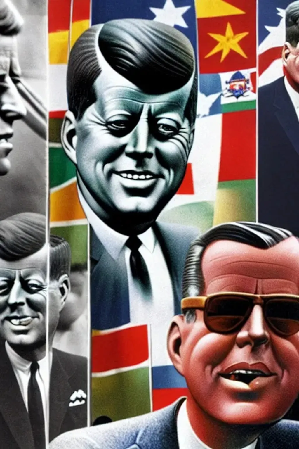 Prompt:    John F. Kennedy caricature, perfect facial features, vivid color, cinematic, epic, intricate, animated, Pixar, ((((((((perfect ears)))))), ((((((((((perfect eyes))))))), perfect nose, perfect teeth, ((((((((perfect body)))))))), ((((((((perfect hands)))))))), (((((((perfect legs)))))), (((((((perfect feet))))))), (((((((((perfect toes)))))), ((((((((((((highly detailed body)))))))), (((((((chiseled features))))))