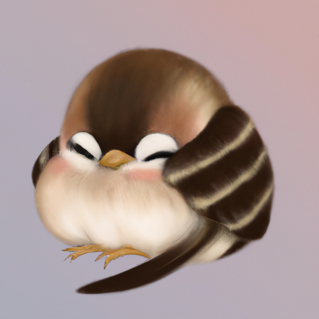 Adorable chibi sparrow, plump, sleeping, chibi, digi... | OpenArt