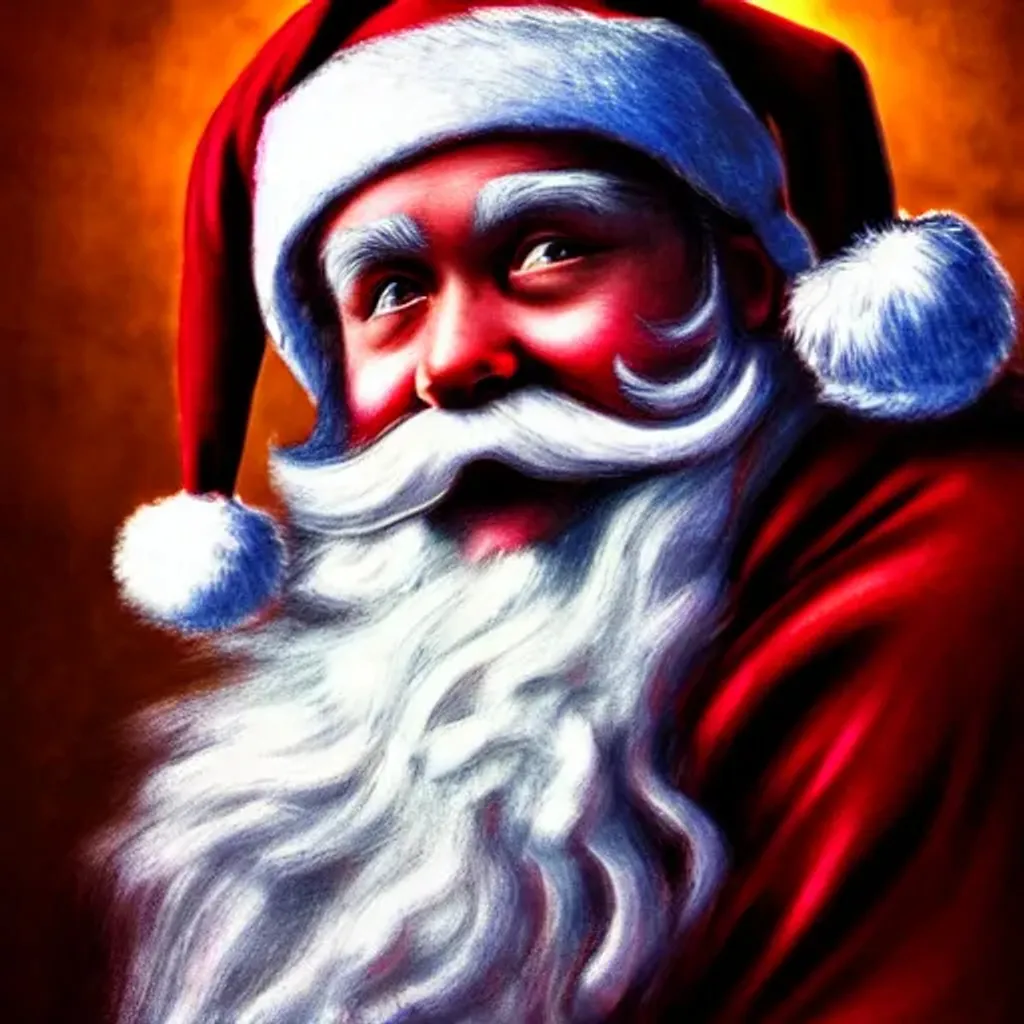 Prompt: Santa Claus secrets, ultra highly detailed,  Chiaroscuro art, sfumato art, tenebrism art, cyberpunk art