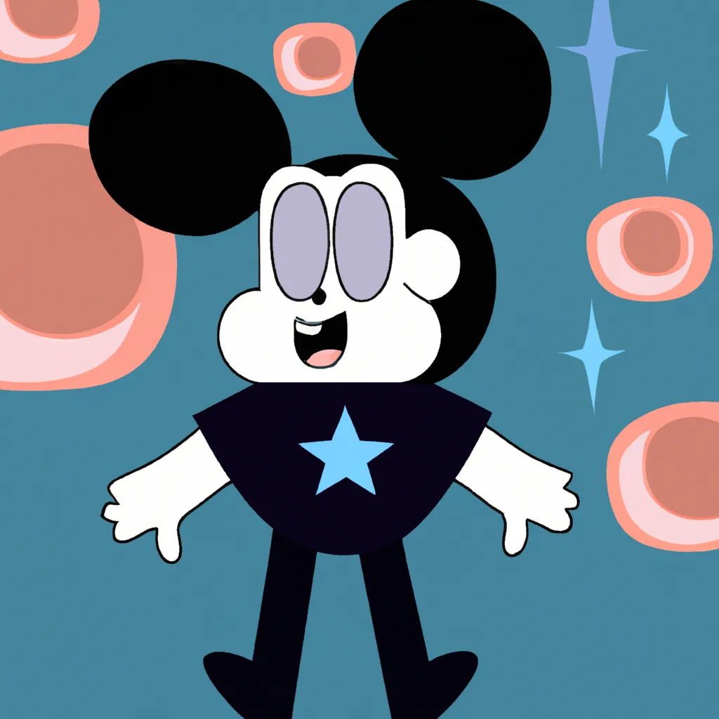 Prompt: mickey mouse in steven universe amphibia cartoon style