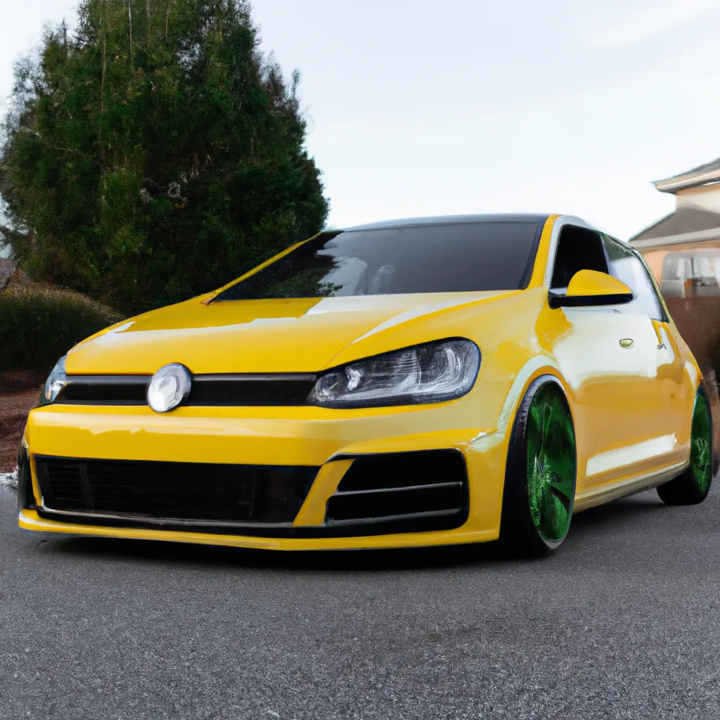 Prompt: a Lemon Volkswagen MK7 GTI