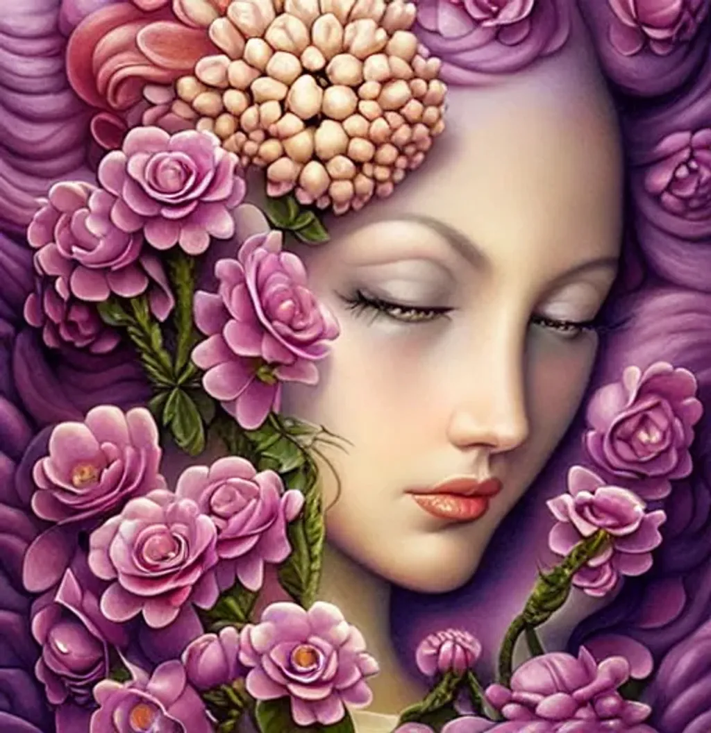 Prompt: Beautiful Fantasy flowers, art by artist "Catherine Abel" art by artist "Nicoletta Ceccoli" fantasy. intricate, oil on canvas, elegant, beautiful, high detail, poster, crisp quality, colourful, disney, Jacek Yerka, Gediminas Pranckevicius , catherine abel