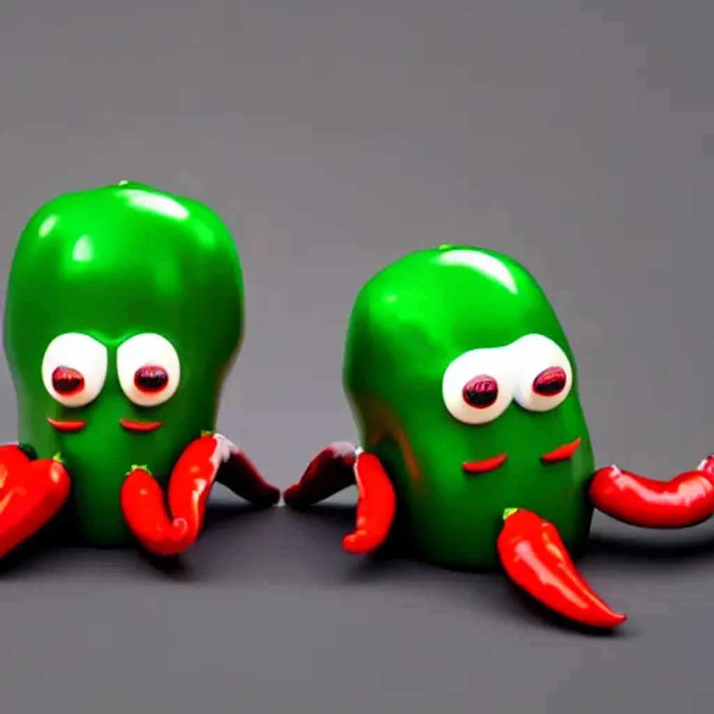 Prompt: Two race cars of anthropomorphic hot chilis peppers, one red and one green, racing with each other, cyberpunk, redshift render, 4k ultra-detailed  | Giant Cosmic mushroom  | cute girl | in the style of Magritte  | use brown, black, gray, white soft muted colors | 3d render | octane lighting | dream fantasy | computer chip| IC chip | golden ratio | Disney Pixar Dreamworks 