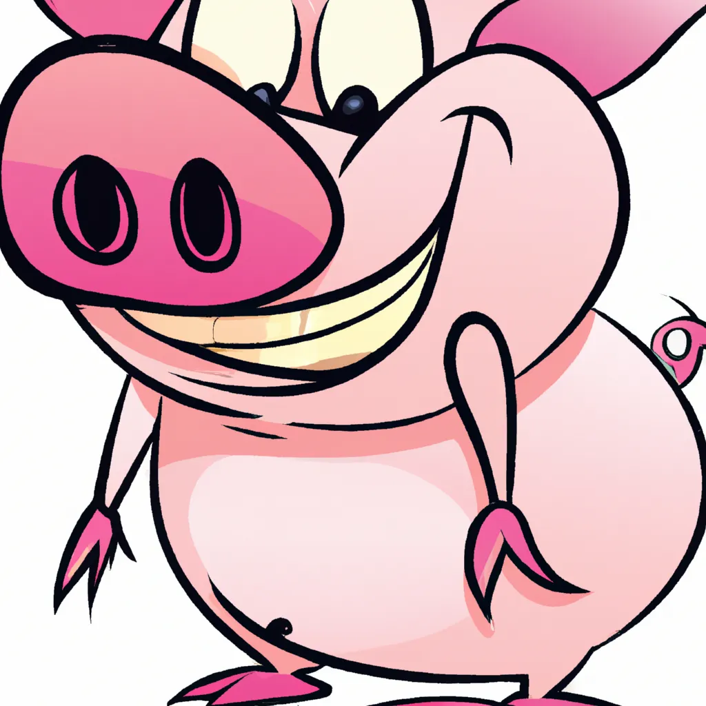 Prompt: A pig in cartoon style