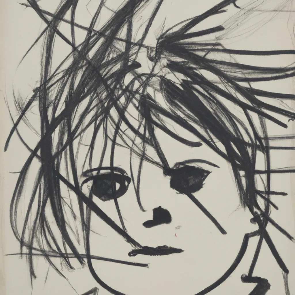 Prompt: Girl With Messy Hair, by Ben Nicholson