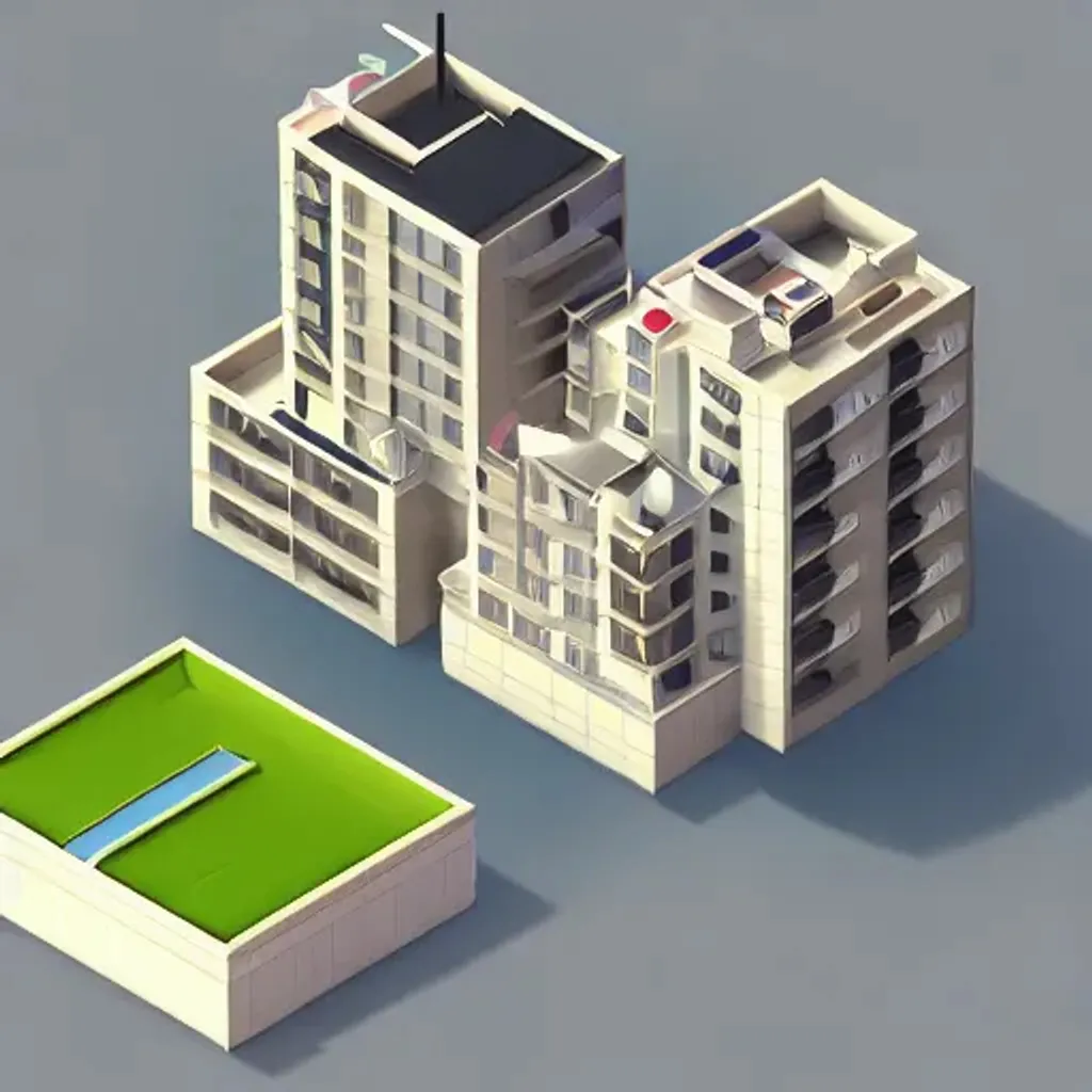 Prompt: apartment, low poly, isometric