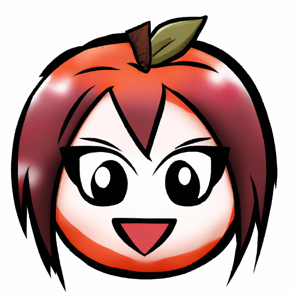 Prompt: apple anime character