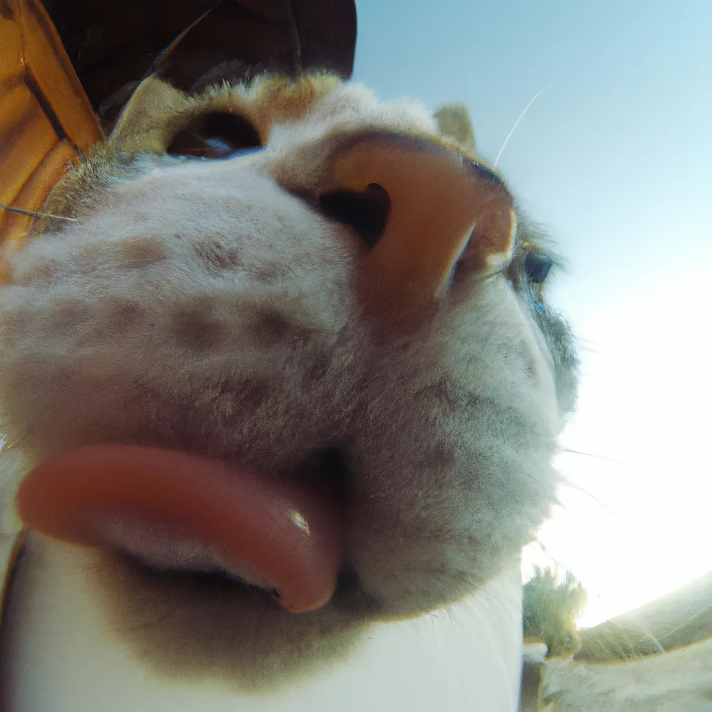 Prompt: picture of the tongue of a cat, centered, macro, gopro